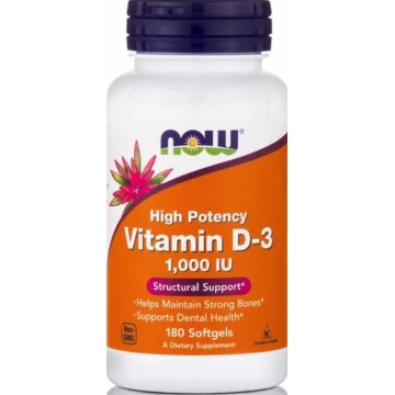NOW FOODS VITAMIN D-3 1000IU (ΒΙΤΑΜΙΝΗ D) 180softgels NOW FOODS VITAMIN D-3 1000IU (ΒΙΤΑΜΙΝΗ D) 180softgels